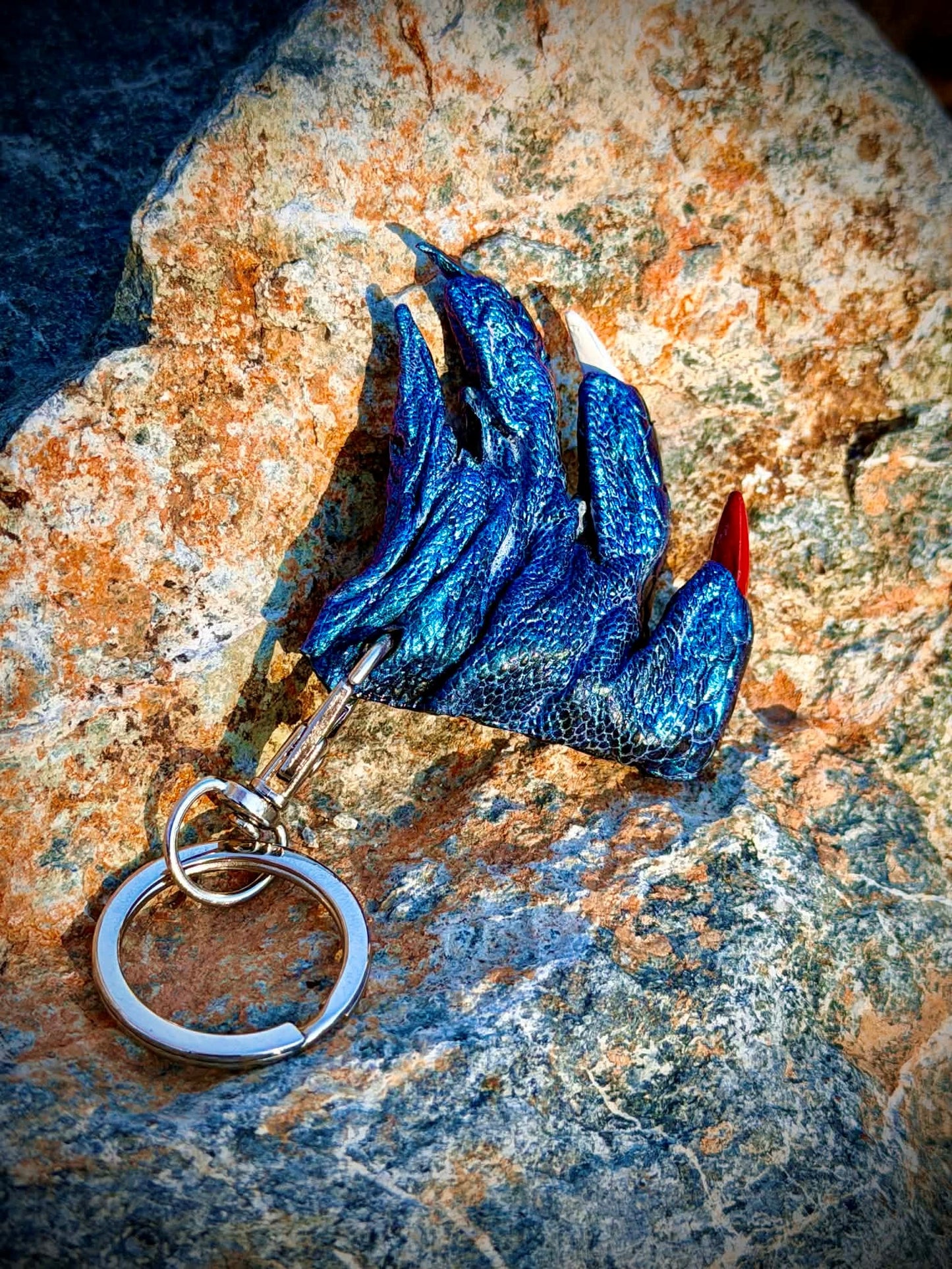 “The Patriot” Real Gator American Flag Bag Tag & Gator Claw Keychain