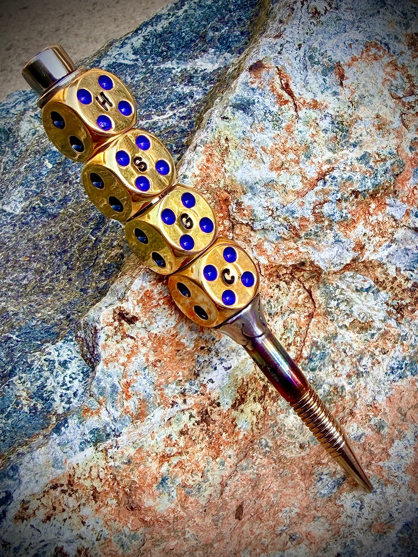 “Let it Roll” Purple/Black Polished Stainless and Brass Divot Tool