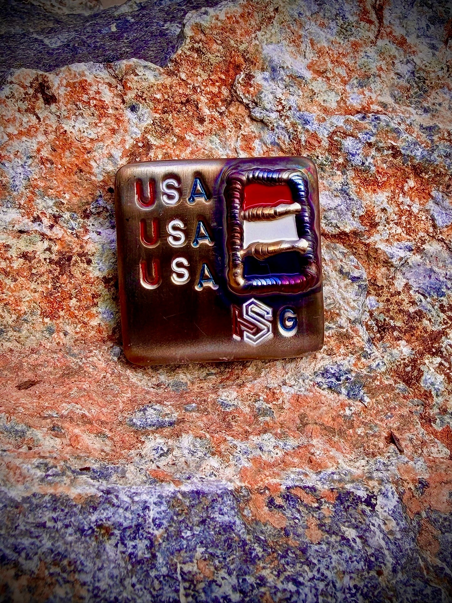 “USA USA USA” American Flag Ball Marker