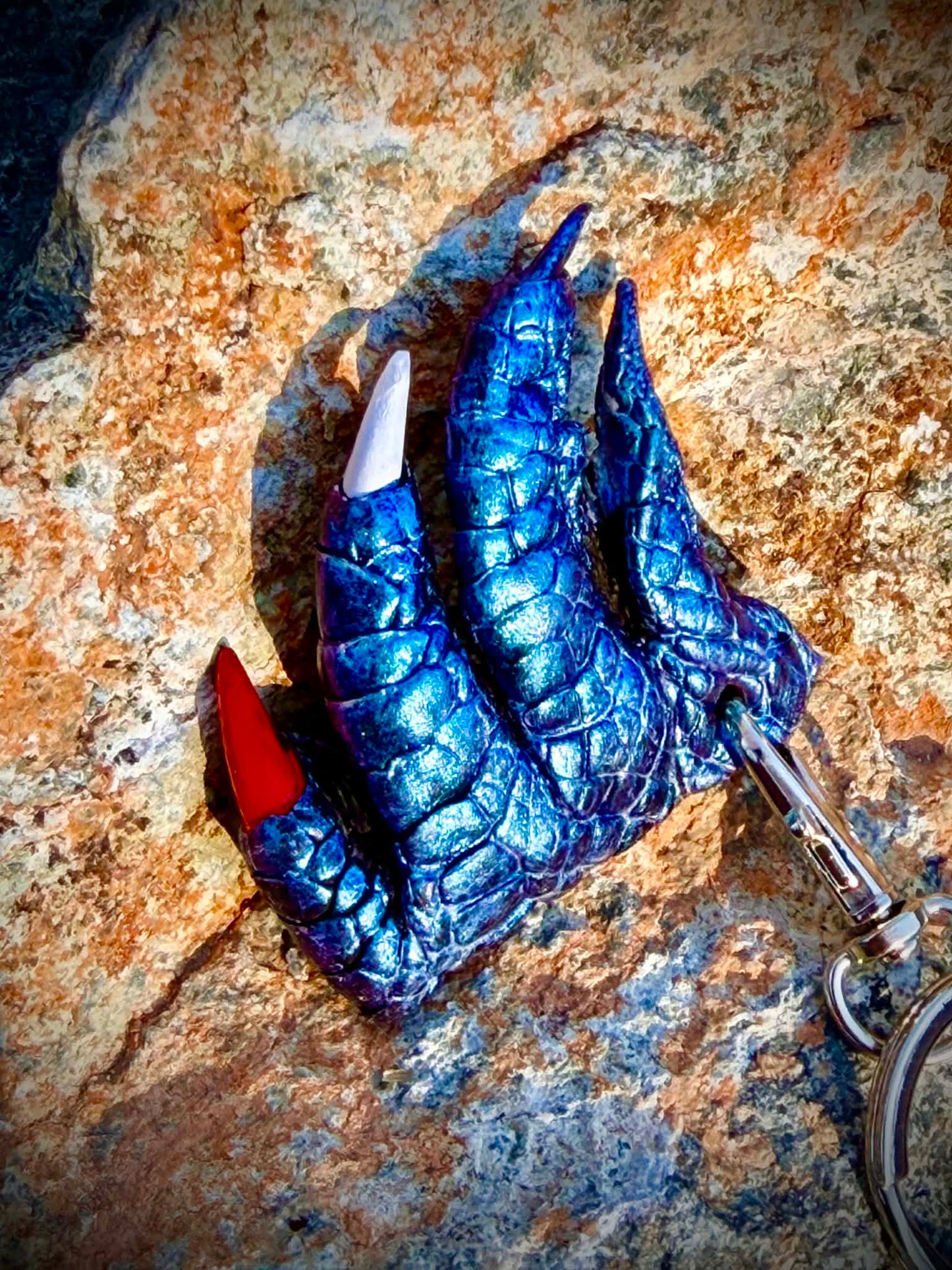 “The Patriot” Real Gator American Flag Bag Tag & Gator Claw Keychain