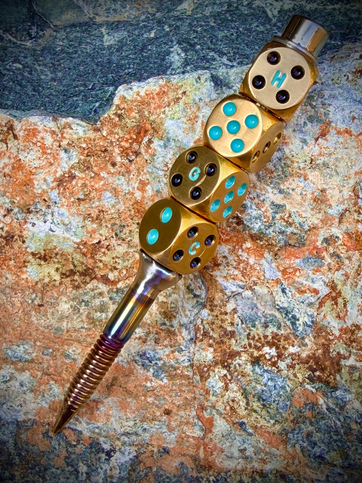 “Let it Roll” Tiff/Black Polished Stainless and Brass Divot Tool