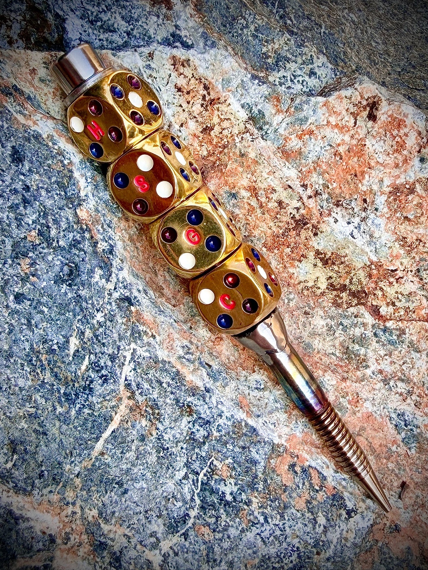 “Let it Roll” RWB Polished Stainless and Brass Divot Tool