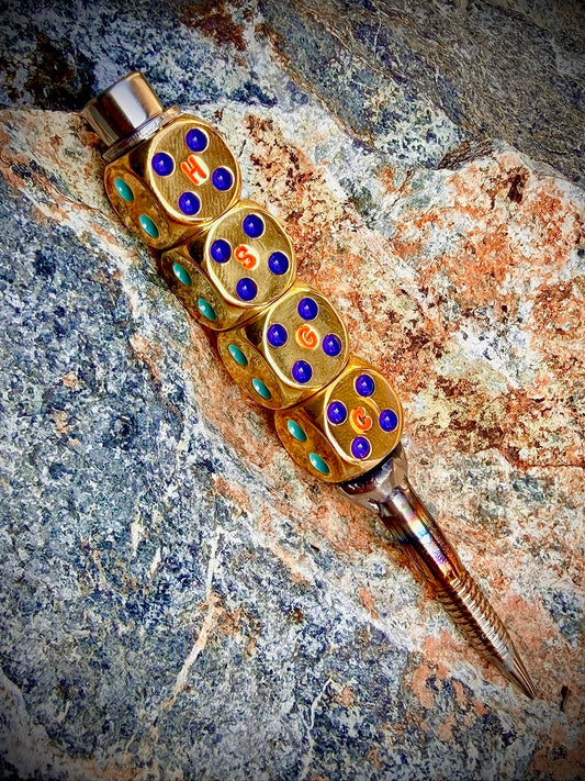 “Let it Roll” Tiff/Purple Polished Stainless and Brass Divot Tool
