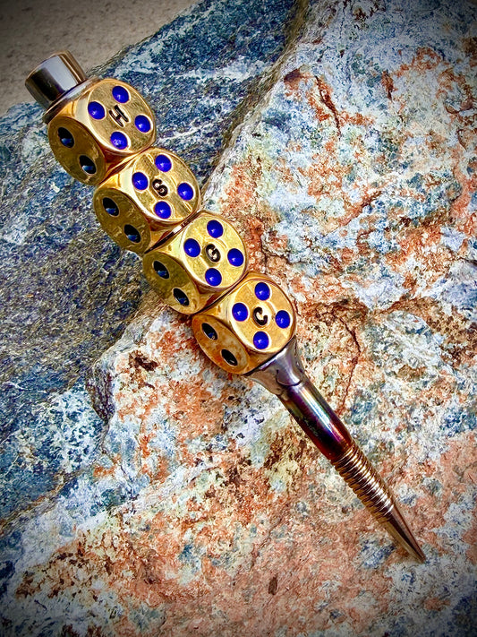 “Let it Roll” Purple/Black Polished Stainless and Brass Divot Tool