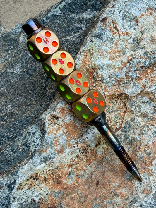 “Let it Roll” Torched Stainless and Brass Divot Tool